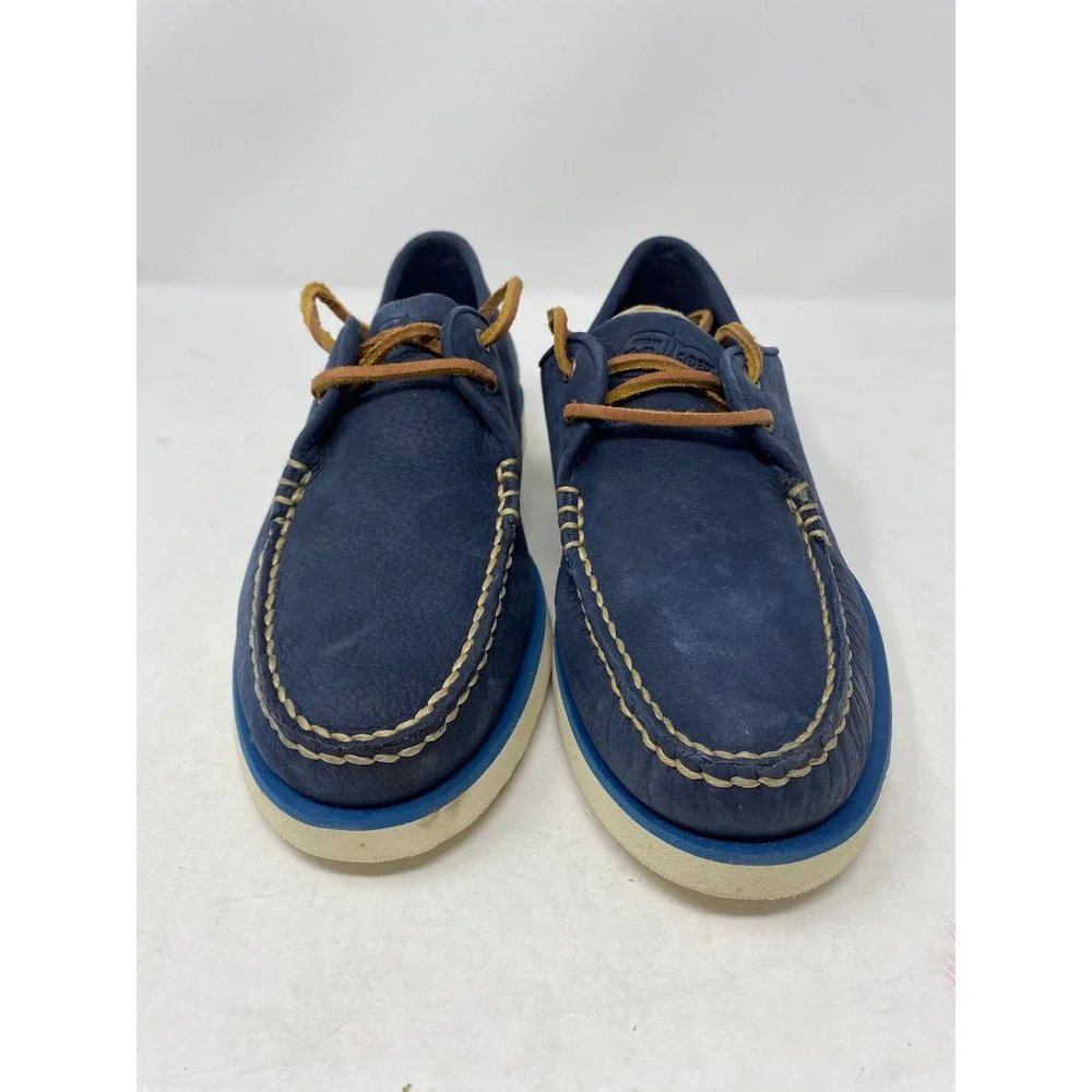 Sperry Top-Sider Mens Navy Blue Leather Boat Shoes STS17608 Wedge Sole 7.5 M